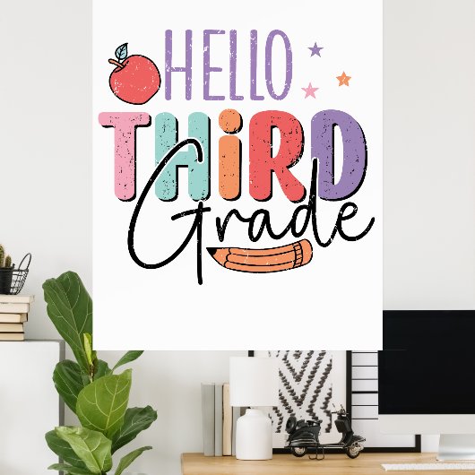 Hello Third Grade新学期 ポスター (ホームオフィス)