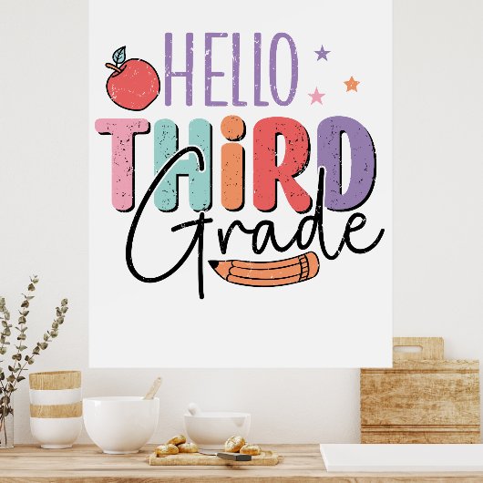 Hello Third Grade新学期 ポスター (キッチン)