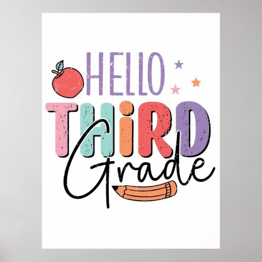 Hello Third Grade新学期 ポスター (正面)