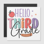 Hello Third Grade新学期 マグネット招待状 (正面/裏面)