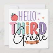 Hello Third Grade新学期 招待状 (正面)