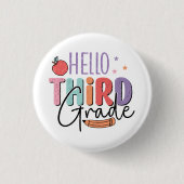 Hello Third Grade新学期 缶バッジ (正面)