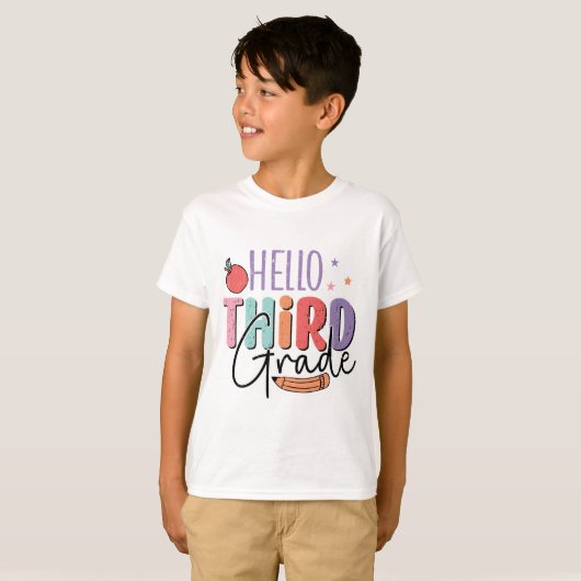 Hello Third Grade新学期 Tシャツ (正面フル)
