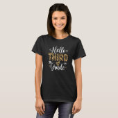 Hello Third Grade 3rd Leopard Teachers Back To Sch Tシャツ (正面フル)