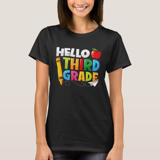 Hello Third Grade Back To School 3rd Grade Boys Gi Tシャツ (正面)