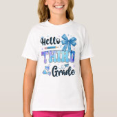 Hello Third Grade First Day of School Coquette  Tシャツ (正面)