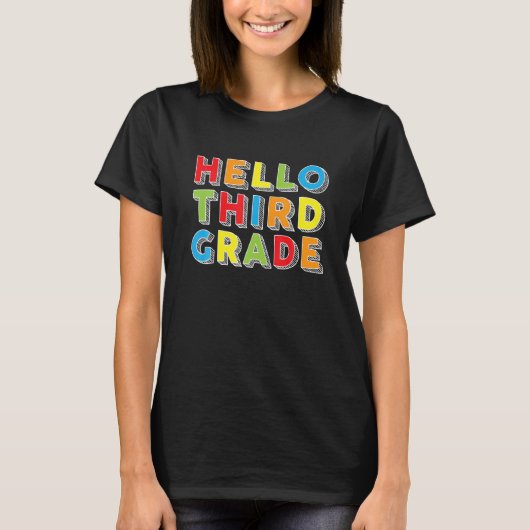 Hello Third Grade Kids新学期3年生 Tシャツ (正面)
