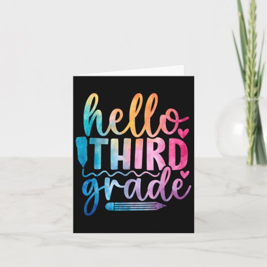 Hello Third Grade Kids First Days Of School カード (正面)