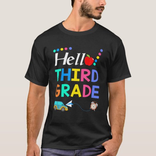 Hello Third Grade Team 3Rd Grade新学期Te Tシャツ (正面)