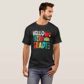 Hello Third Grade Team 3rd Grade Back To School Te Tシャツ (正面フル)