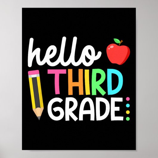 Hello Third Grade Team 3rd Grade Byck To School Te ポスター (正面)