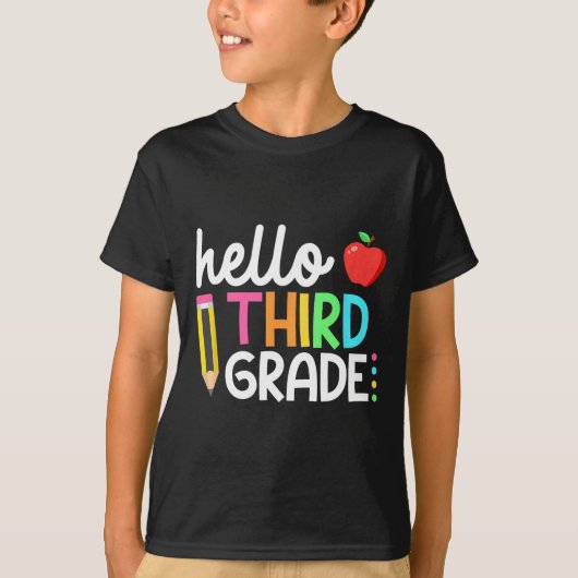 Hello Third Grade Team 3rd Grade Byck To School Te Tシャツ (正面)