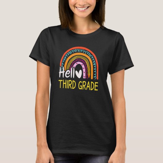 Hello Third Graderainbow Welcome Ba Tシャツ (正面)