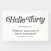 Hello Thirtyレトロ30th Birthday Welcome 横断幕 (横)