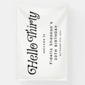 Hello Thirtyレトロ30th Birthday Welcome 横断幕 (縦)