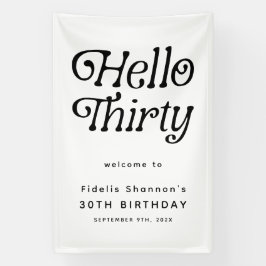 Hello Thirtyレトロ30th Birthday Welcome 横断幕