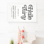 Hello Thirtyレトロ30th Birthday Welcome 横断幕 (インサイチュ)