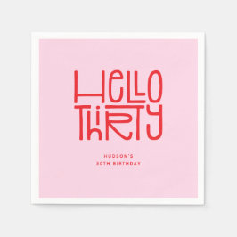 HELLO THIRTY モダンな30歳の誕生日 スタンダードカクテルナプキン