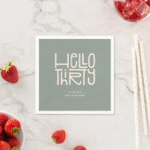 HELLO THIRTY モダンな30歳の誕生日 スタンダードカクテルナプキン (インサイチュ)
