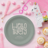 HELLO THIRTY モダンな30歳の誕生日 ペーパープレート (パーティー)