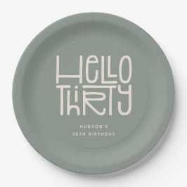 HELLO THIRTY モダンな30歳の誕生日 ペーパープレート