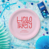 HELLO THIRTY モダンな30歳の誕生日 ペーパープレート (パーティー)