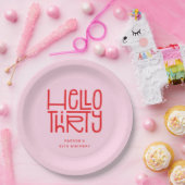 HELLO THIRTY モダンな30歳の誕生日 ペーパープレート (パーティー)