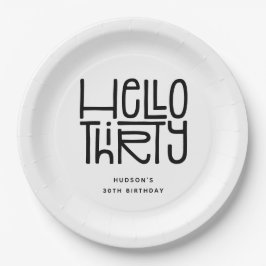 HELLO THIRTY モダンな30歳の誕生日 ペーパープレート