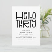 HELLO THIRTY モダンな30歳の誕生日 招待状 (スタンド正面)