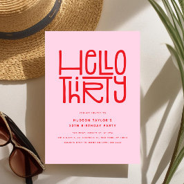 HELLO THIRTY モダンな30歳の誕生日 招待状