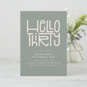 HELLO THIRTY モダンな30歳の誕生日 招待状 (スタンド正面)
