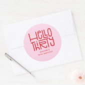 HELLO THIRTY モダン30歳の誕生日 ラウンドシール (封筒)