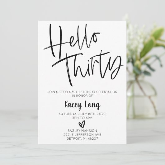 Hello Thirty 30th Birthday招待状 招待状 (スタンド正面)