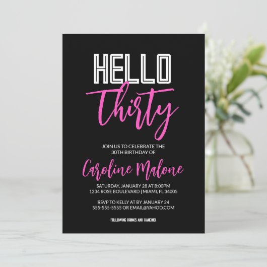 Hello Thirty 30th Birthday招待状 招待状 (スタンド正面)