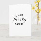 Hello thirty birthday name simple minimal elegant  カード (黄色い花)