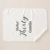 Hello thirty birthday name simple minimal elegant  シェルパブランケット (正面(横))