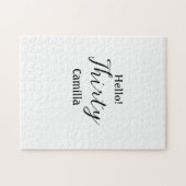 Hello thirty birthday name simple minimal elegant  ジグソーパズル (横)