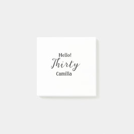 Hello thirty birthday name simple minimal elegant  ポストイット