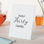 Hello thirty birthday name simple minimal elegant  台座サイン (インサイチュ)