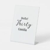Hello thirty birthday name simple minimal elegant  台座サイン (正面)