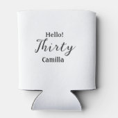 Hello thirty birthday name simple minimal elegant  缶クーラー (裏面)