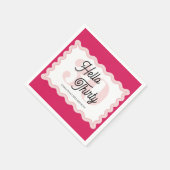 Hello Thirty Curvy Groovy 30th誕生日 スタンダードカクテルナプキン (角)