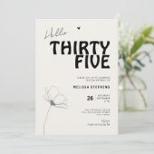 Hello Thirty Five Bold Typography 35th Birthday 招待状 (スタンド正面)