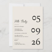 Hello Thirty Minimal Modern 30th Birthday 招待状 (正面)