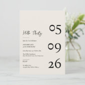 Hello Thirty Minimal Modern 30th Birthday 招待状 (スタンド正面)