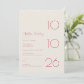 Hello Thirty Minimal Modern 30th Birthday 招待状 (スタンド正面)