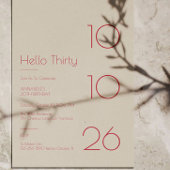 Hello Thirty Minimal Modern 30th Birthday 招待状