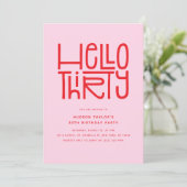 HELLO THIRTY Modern 30th Birthday 招待状 (スタンド正面)
