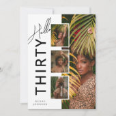 Hello THIRTY' Modern Photo Collage 30th Birthday 招待状 (正面)