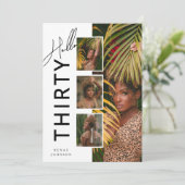 Hello THIRTY' Modern Photo Collage 30th Birthday 招待状 (スタンド正面)